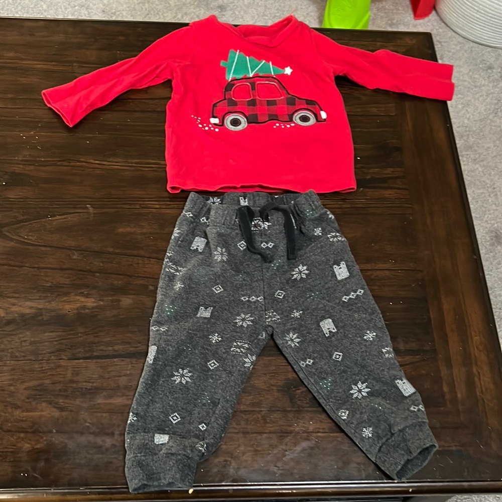 Christmas long sleeve and pants size 12 months